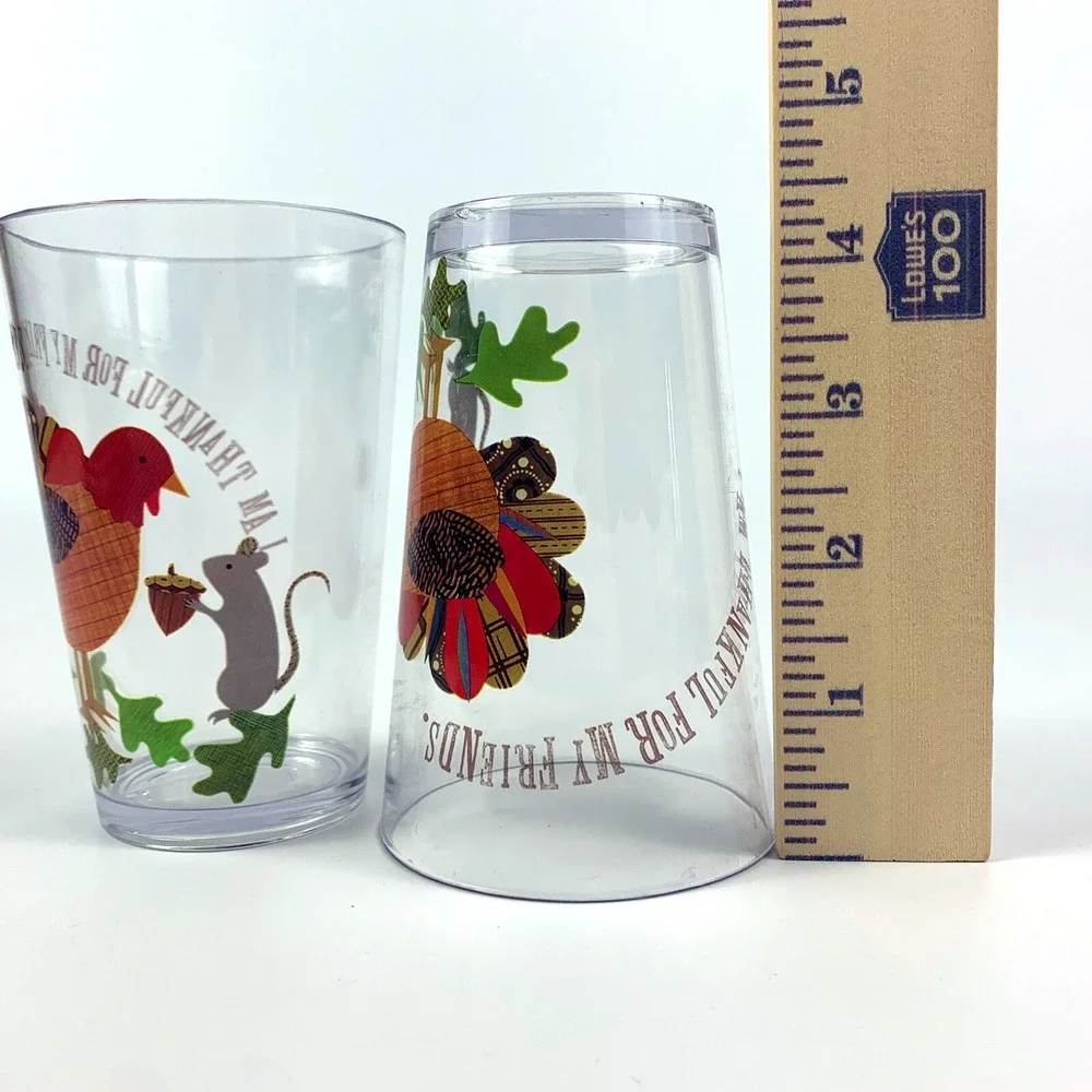 Pottery Barn Kids Im Thankful For My Friends‎ Thanksgiving Set of 2 Cups Turkey - Picture 15 of 16